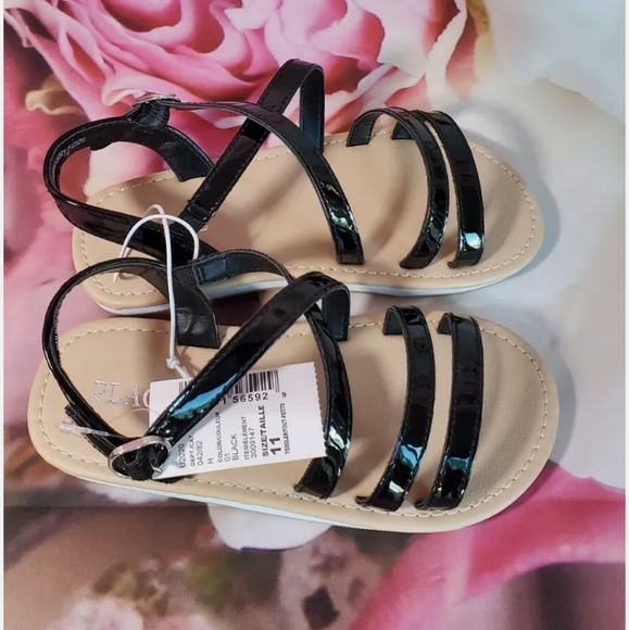 Black strappy children's place sandals - Picture 2 of 3